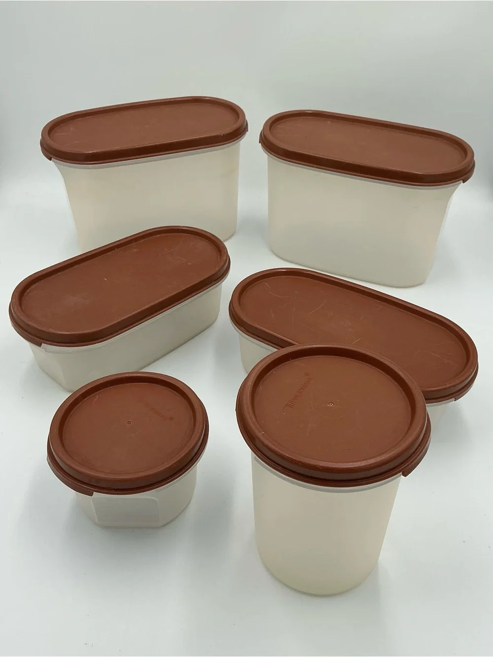 Vintage Tupperware Modular Mates Brown Set Made In USA 6 Pieces